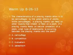 Warm Up 8-26-13