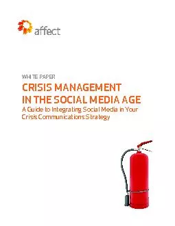 WHITE PAPERCRISIS MANAGEMENT IN THE SOCIAL MEDIA AGEA Guide to Integra