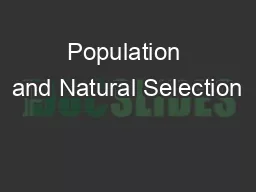 Population and Natural Selection
