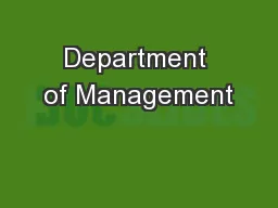 Department of Management
