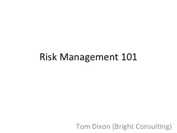 Risk Management 101