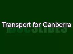 Transport for Canberra