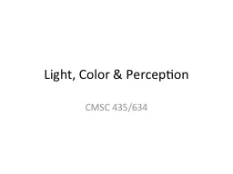 Light, Color & Perception