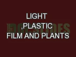 LIGHT ,PLASTIC FILM AND PLANTS