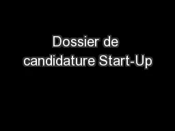 Dossier de candidature Start-Up