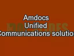 Amdocs Unified Communications solution