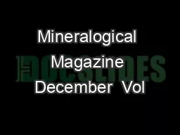 Mineralogical Magazine December  Vol