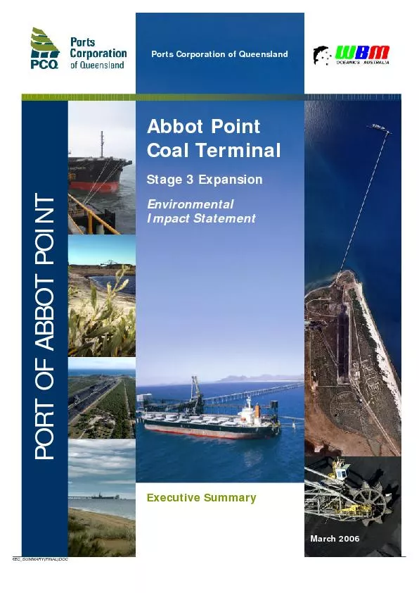 EXECUTIVE SUMMARY – ABBOT POINT COAL TERMINAL STAGE 3 EXPANSION X