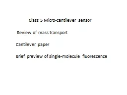 Class 5 Micro-cantilever sensor