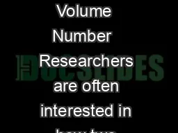 Effective Clinical Practice MarchApril  Volume  Number   Researchers are often interested