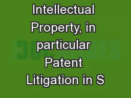Intellectual Property, in particular Patent Litigation in S