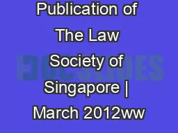 An Official Publication of The Law Society of Singapore | March 2012ww