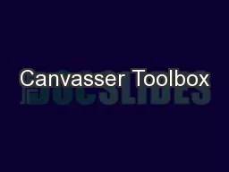 Canvasser Toolbox