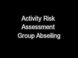 Activity Risk Assessment Group Abseiling