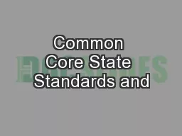Common Core State Standards and