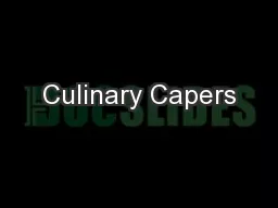 Culinary Capers