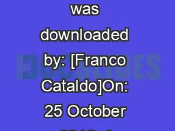 This article was downloaded by: [Franco Cataldo]On: 25 October 2012, A