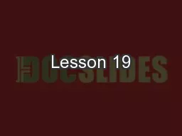 PPT-Lesson 19