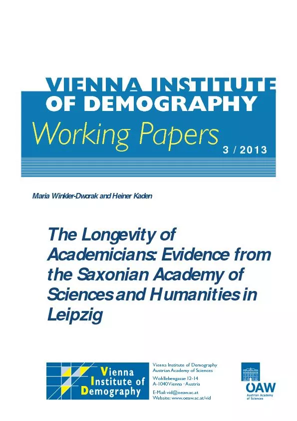VIENNA INSTITUTE OF DEMOGRAPHY