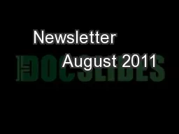 Newsletter              August 2011