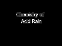 Chemistry of Acid Rain