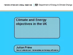 Climate and Energy objectives in the UK