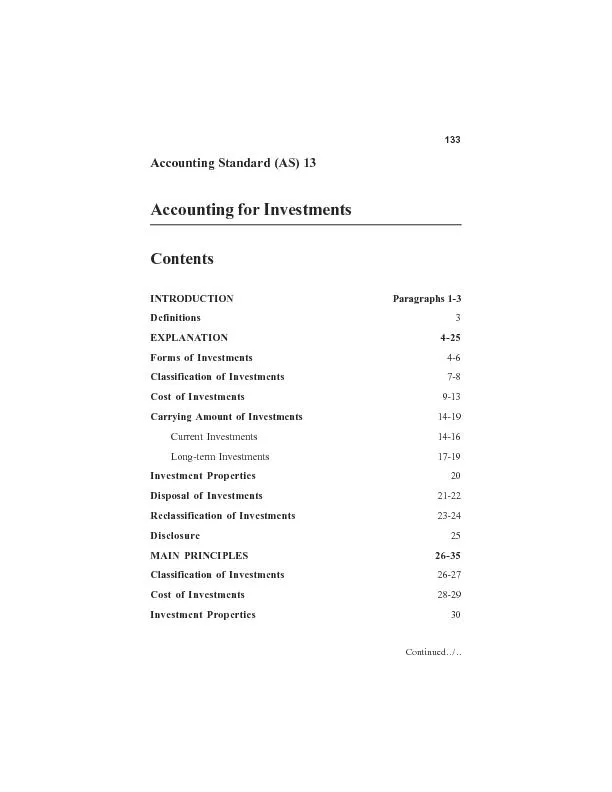 Accounting forInvestment