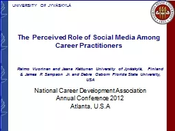 The Perceived Role of Social Media Among Career Practitione