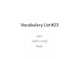 Vocabulary List #23