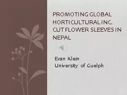 Promoting Global Horticultural Inc. Cut Flower Sleeves in N