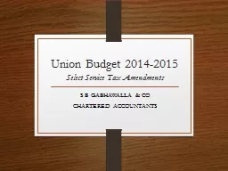 Union Budget 2014-2015