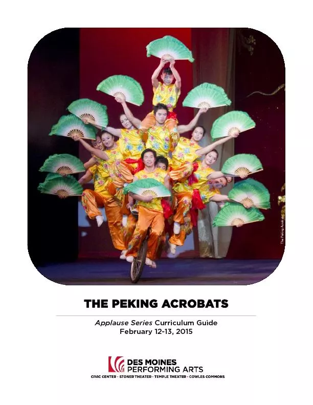 THE PEKING ACROBATS Curriculum Guide February 12-13, 2015