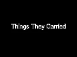 Things They Carried