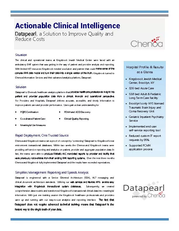 Actionable Clinical Intelligence