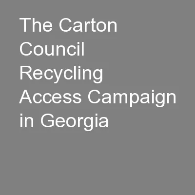 The Carton Council Recycling Access Campaign in Georgia