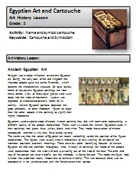 Egyptian Art and Cartouche