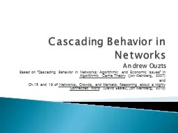 Cascading Behavior in Networks