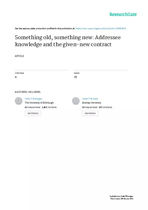 Something Old, Something New:  Addressee Knowledge and the Given-New C