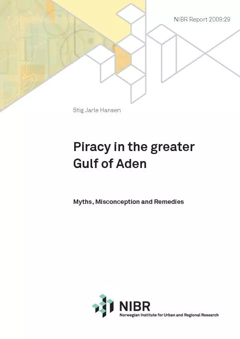 NIBR Repo929Piracy in the greaterGulf of AdenMyths, Misconception and