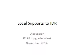 Local Supports to IDR