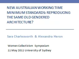 New Australian Working Time Minimum Standards: Reproducing