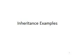 Inheritance Examples