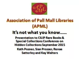 Association of Pall Mall Libraries (APML)