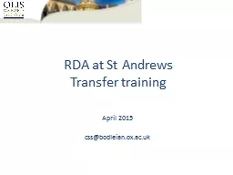 RDA at St Andrews