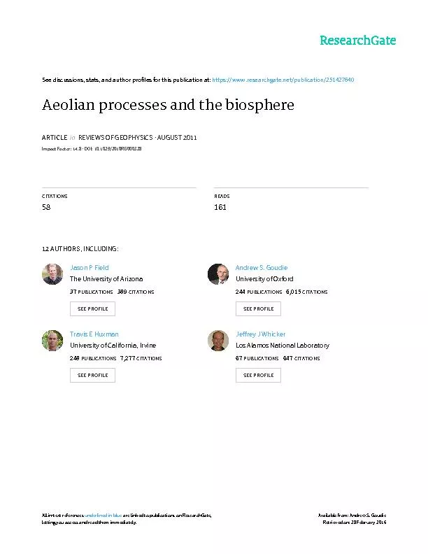 AEOLIANPROCESSESANDTHEBIOSPHERE