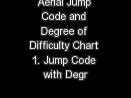 Aerial Jump Code and Degree of Difficulty Chart 1. Jump Code with Degr