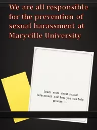 We are all responsible for the prevention of sexual harassm