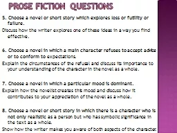 Prose Fiction questions