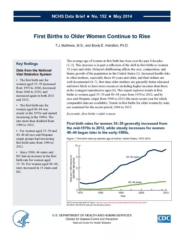 First Births to Older Women Continue to RiseT.J. Mathews, M.S.; and Br