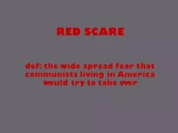 RED SCARE